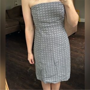 Gap Factory Black and White Strapless Mini Cocktail Dress